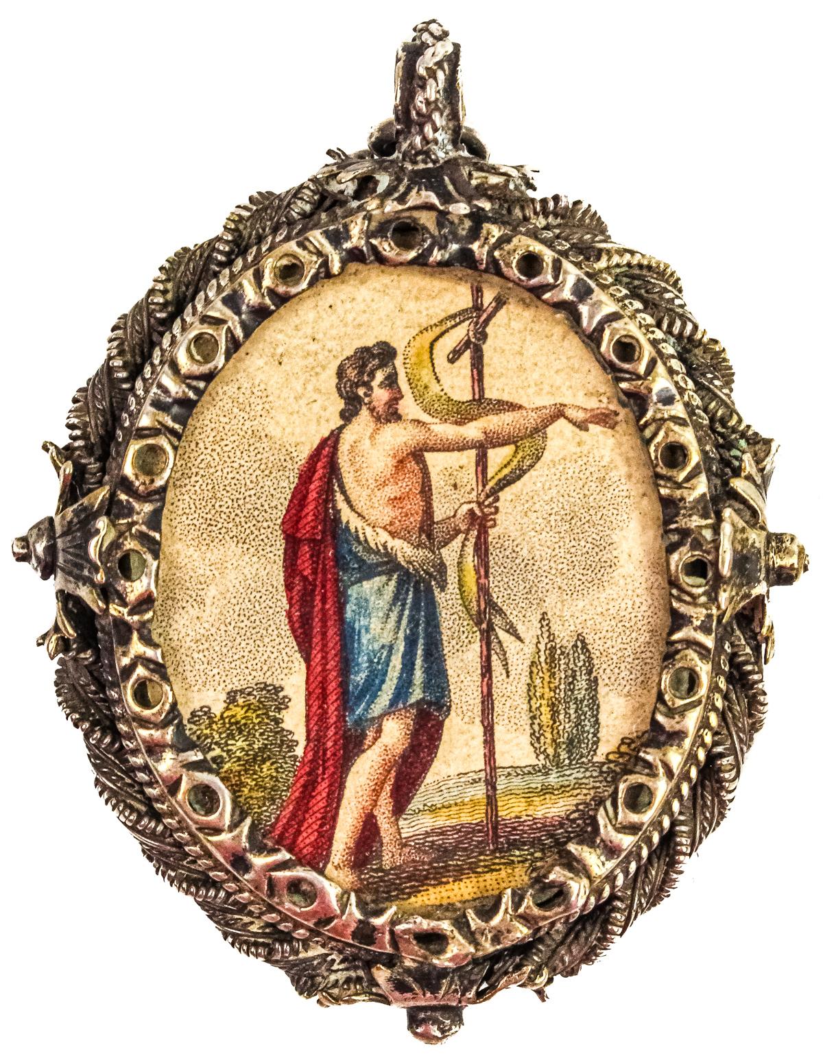 MEDALLA RELICARIO EN PLATA S.XVII