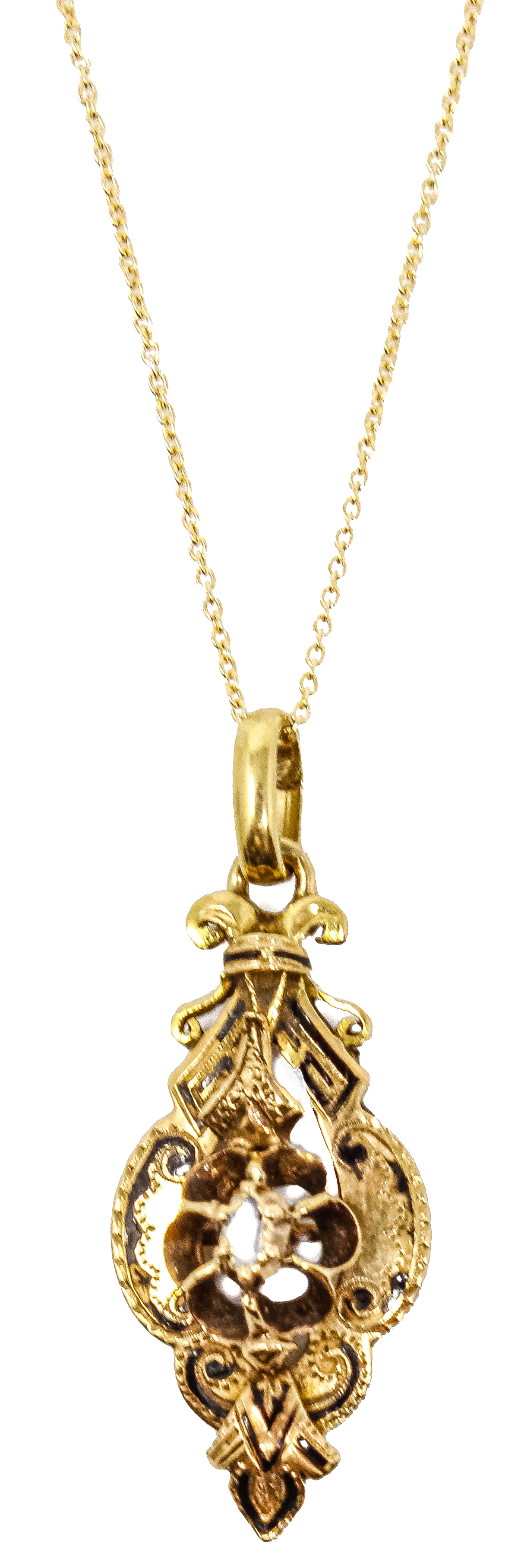 COLGANTE CON CADENA DE FLES. DEL S.XIX
