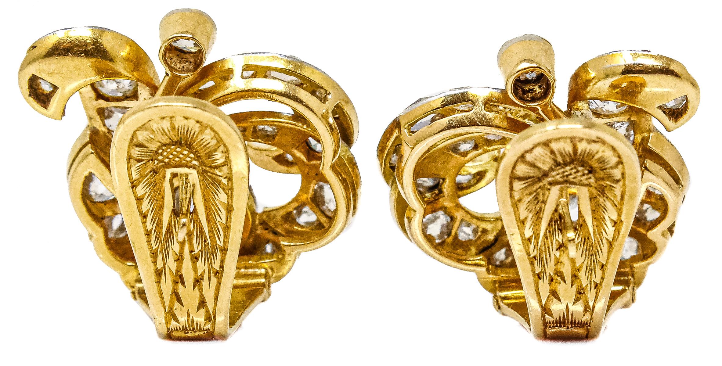 PENDIENTES CON DIAMANTES DE PPS. DEL S.XX