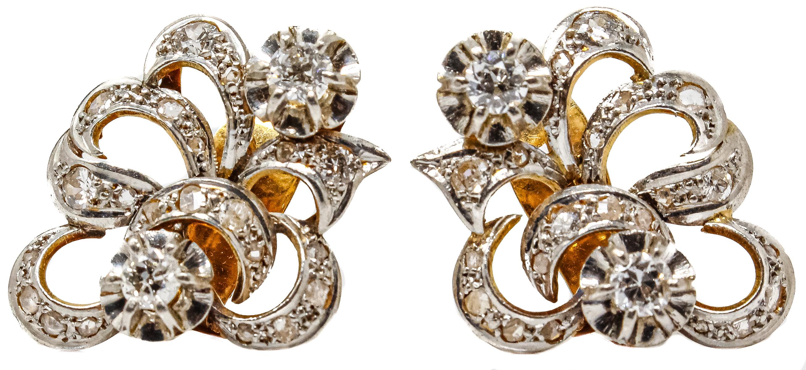 PENDIENTES CON DIAMANTES AÑOS 40