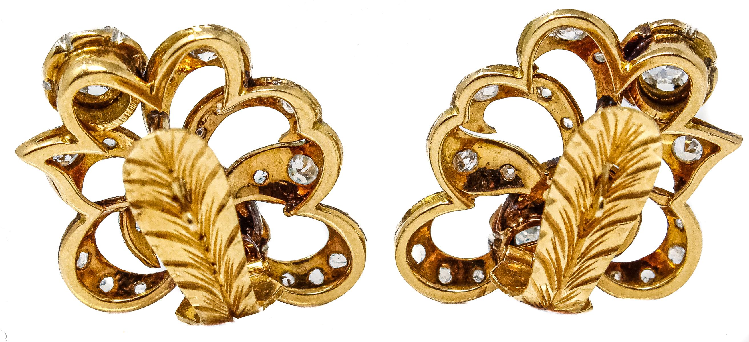 PENDIENTES CON DIAMANTES AÑOS 40