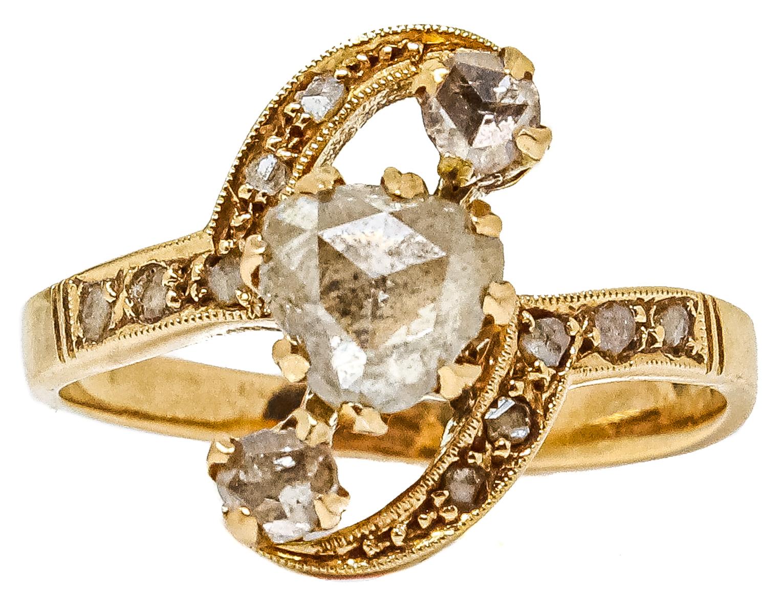 SORTIJA CON DIAMANTES DE FLES. DEL S.XIX