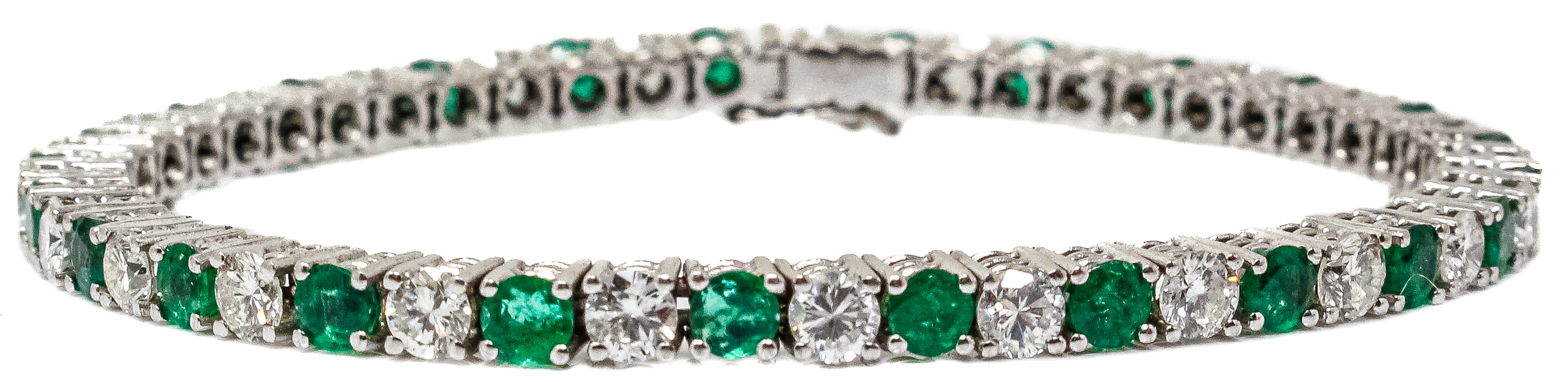 PULSERA RIVIERE CON BRILLATES Y ESMERALDAS