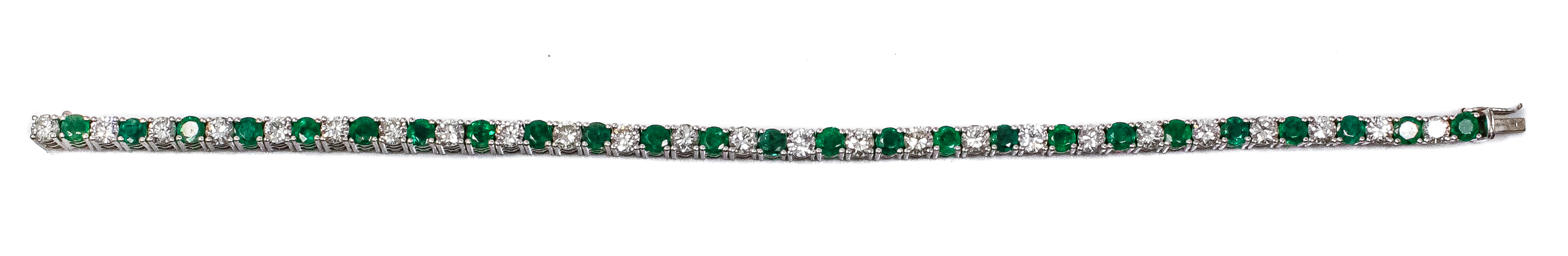 PULSERA RIVIERE CON BRILLATES Y ESMERALDAS
