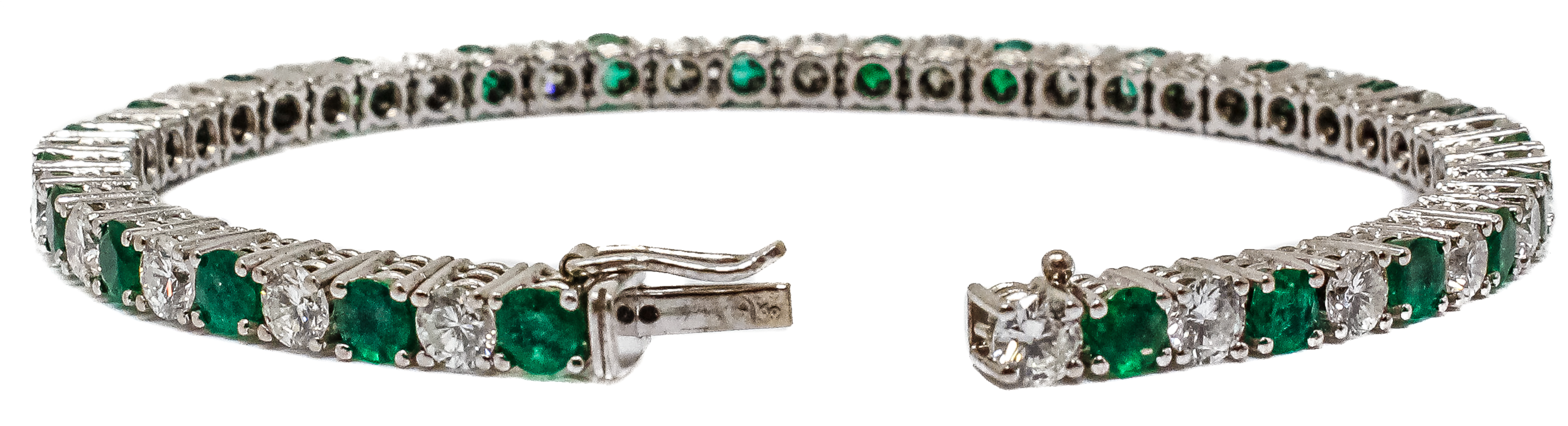 PULSERA RIVIERE CON BRILLATES Y ESMERALDAS