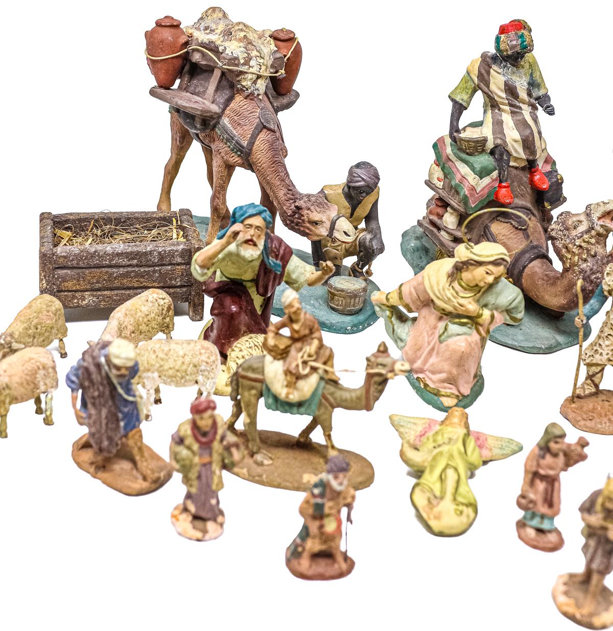 CONJUNTO DE FIGURAS DE PESEBRE DE LOS AÑOS 50/60