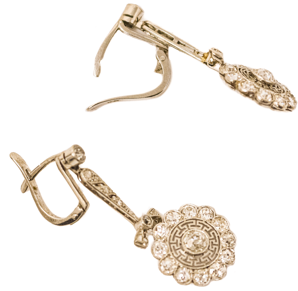 PENDIENTES CON DIAMANTES DE PPS. DEL S.XX