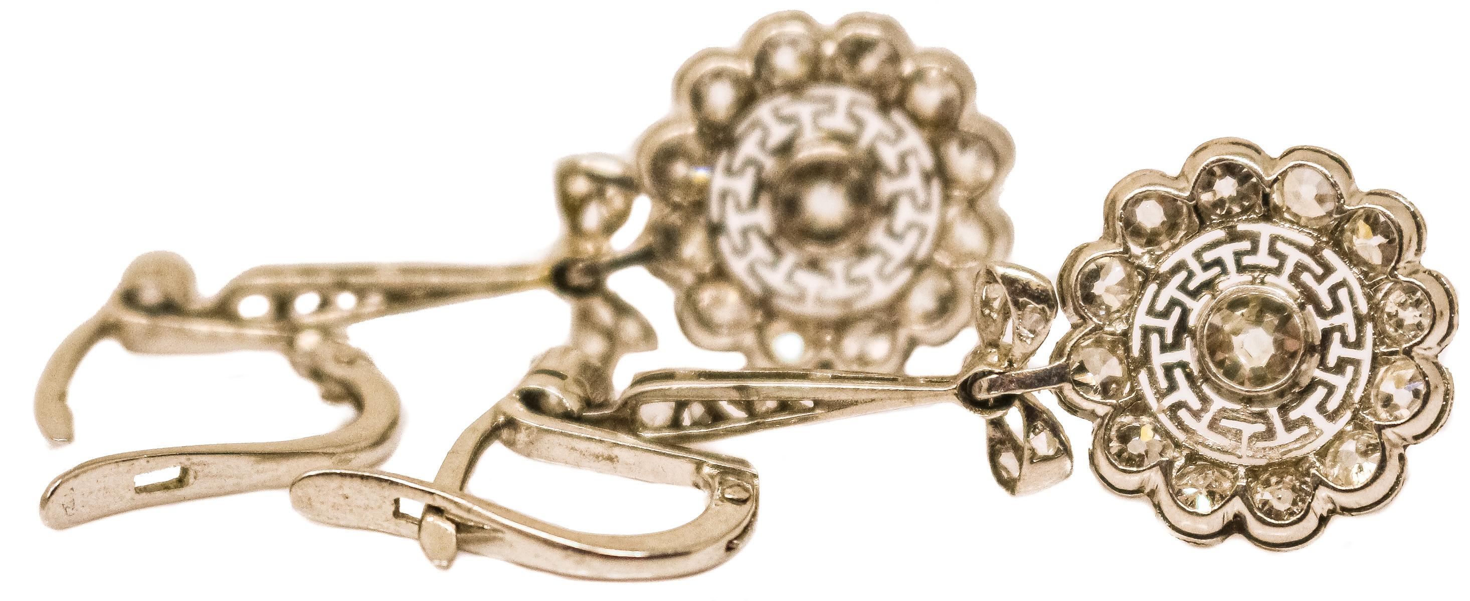 PENDIENTES CON DIAMANTES DE PPS. DEL S.XX