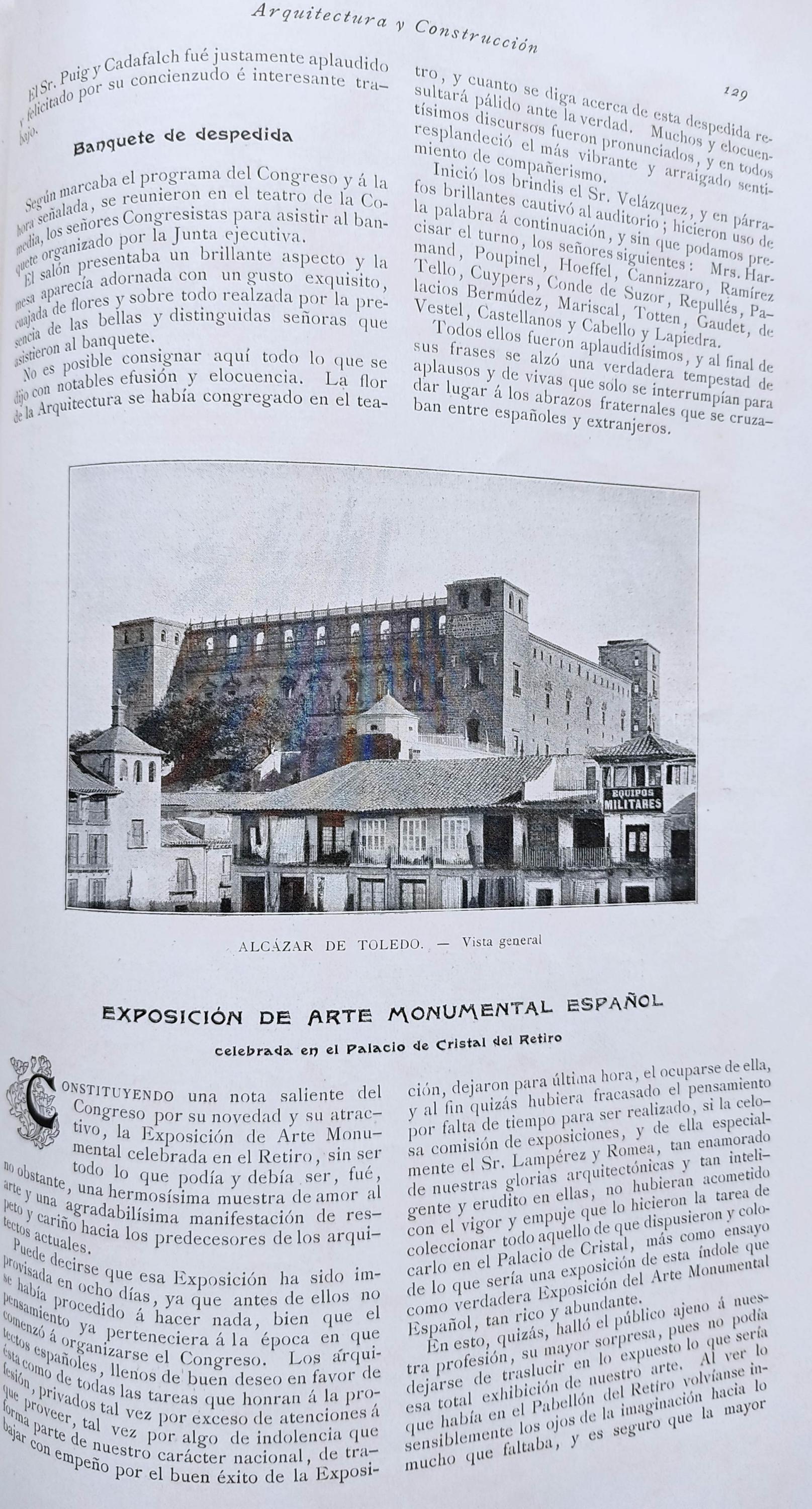  REVISTA MENSUAL DE ABRIL 1904 DE ARQUITECTURA, BELLAS ARTES