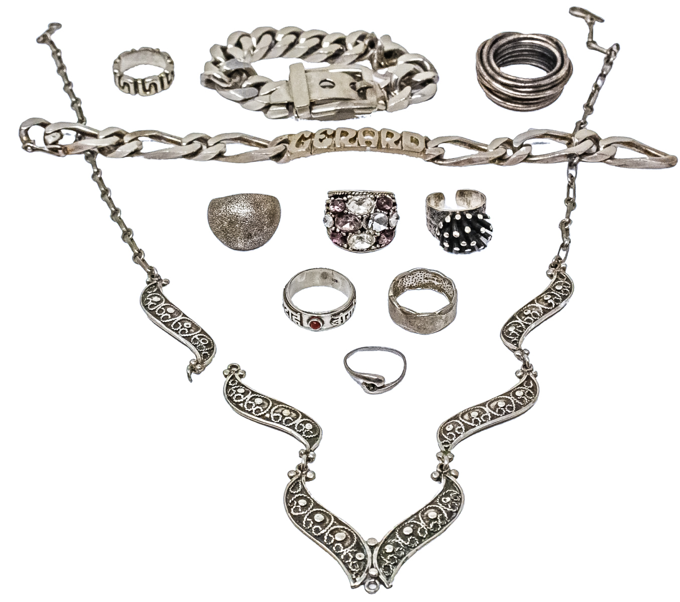 LOTE DE JOYERÍA EN PLATA