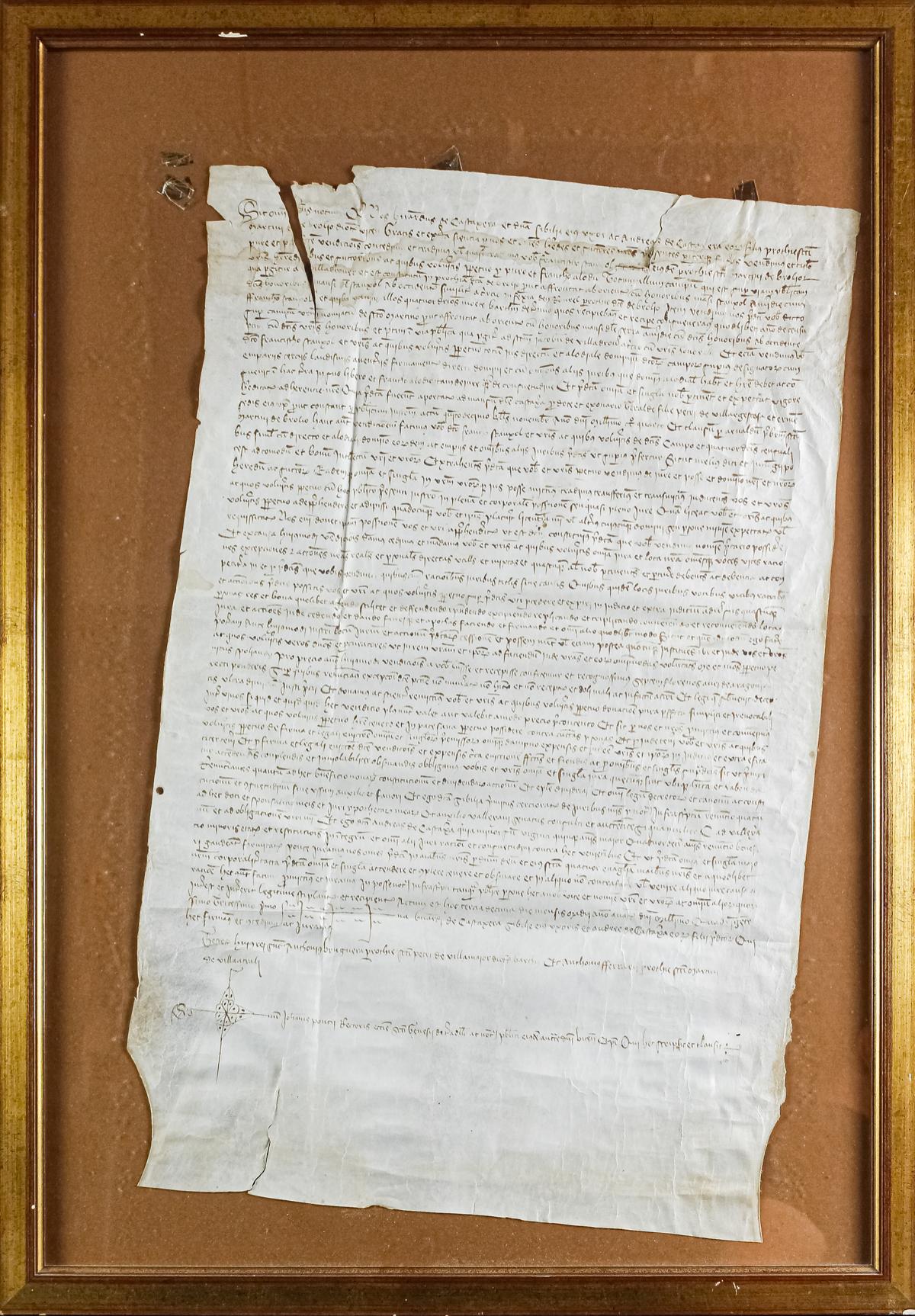 MANUSCRITO ENMARCADO DEL SIGLO XV