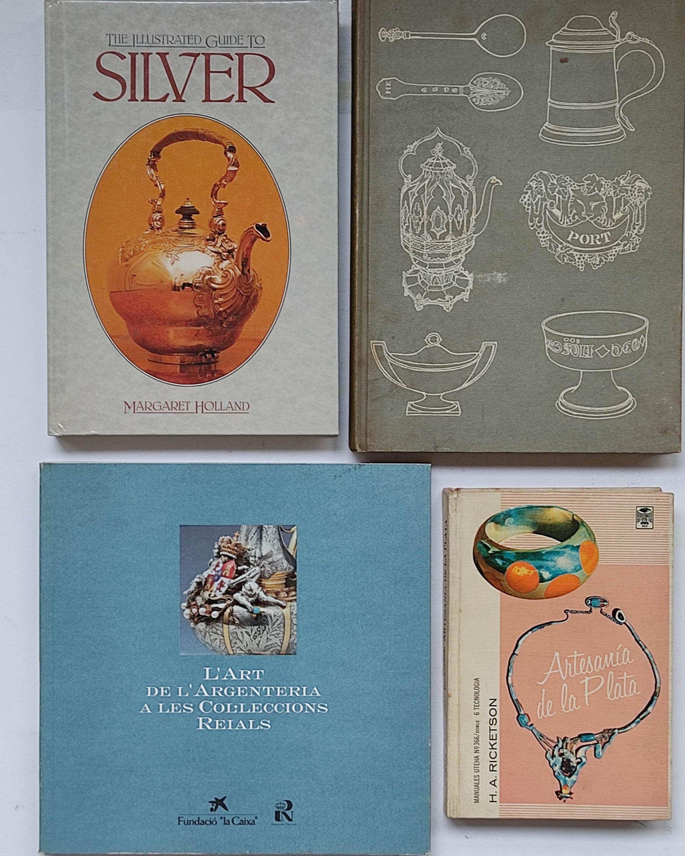 CUATRO LIBROS SOBRE PLATERÍA Y ORFEBRERÍA.   