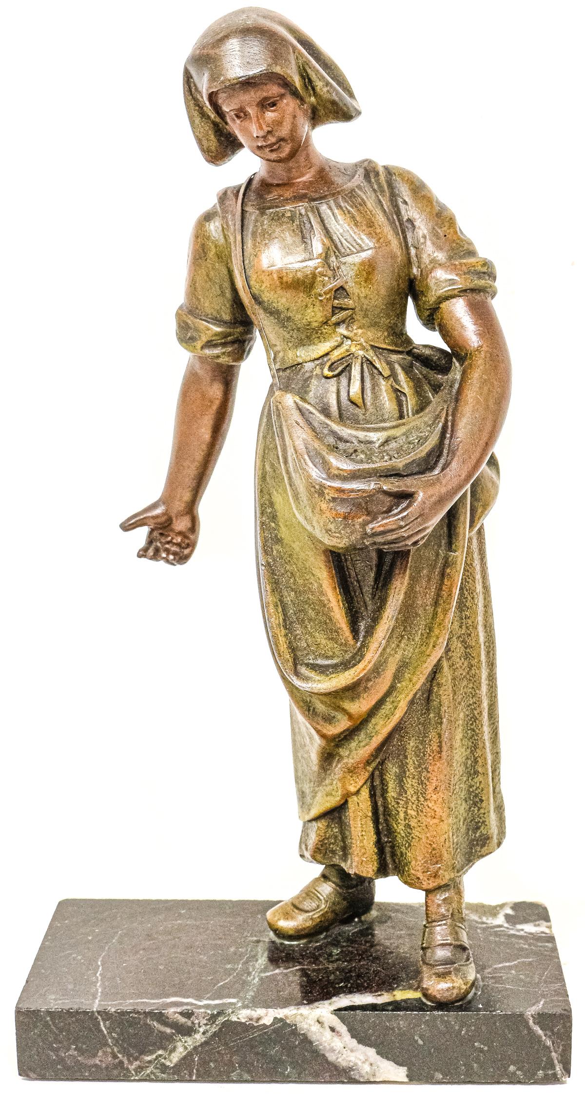 FIGURA EN CALAMINA FRANCESA DE PRINCIPIOS DE SIGLO XX