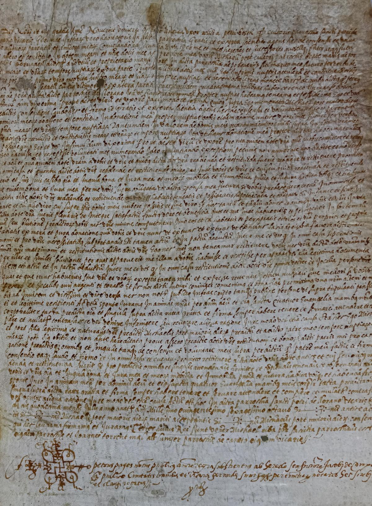 DOCUMENTO MANUSCRITO DEL SIGLO XVI