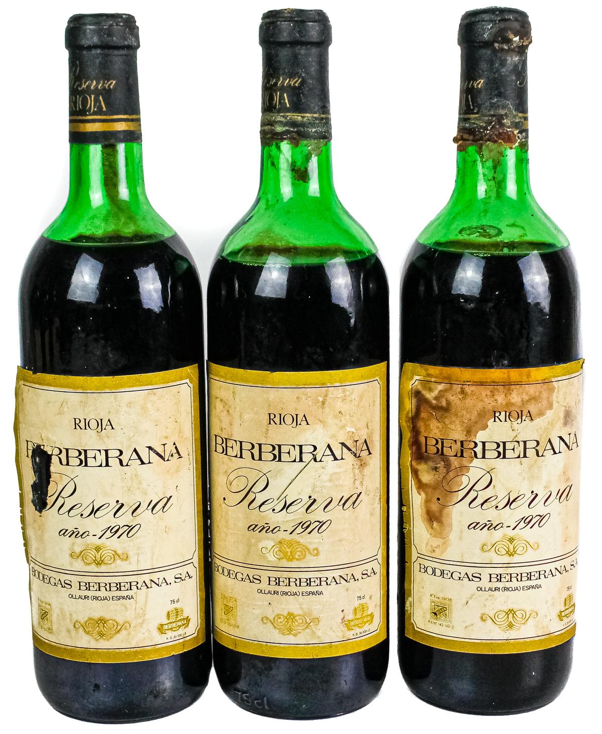 TRES BOTELLAS DE VINO BERBERANA