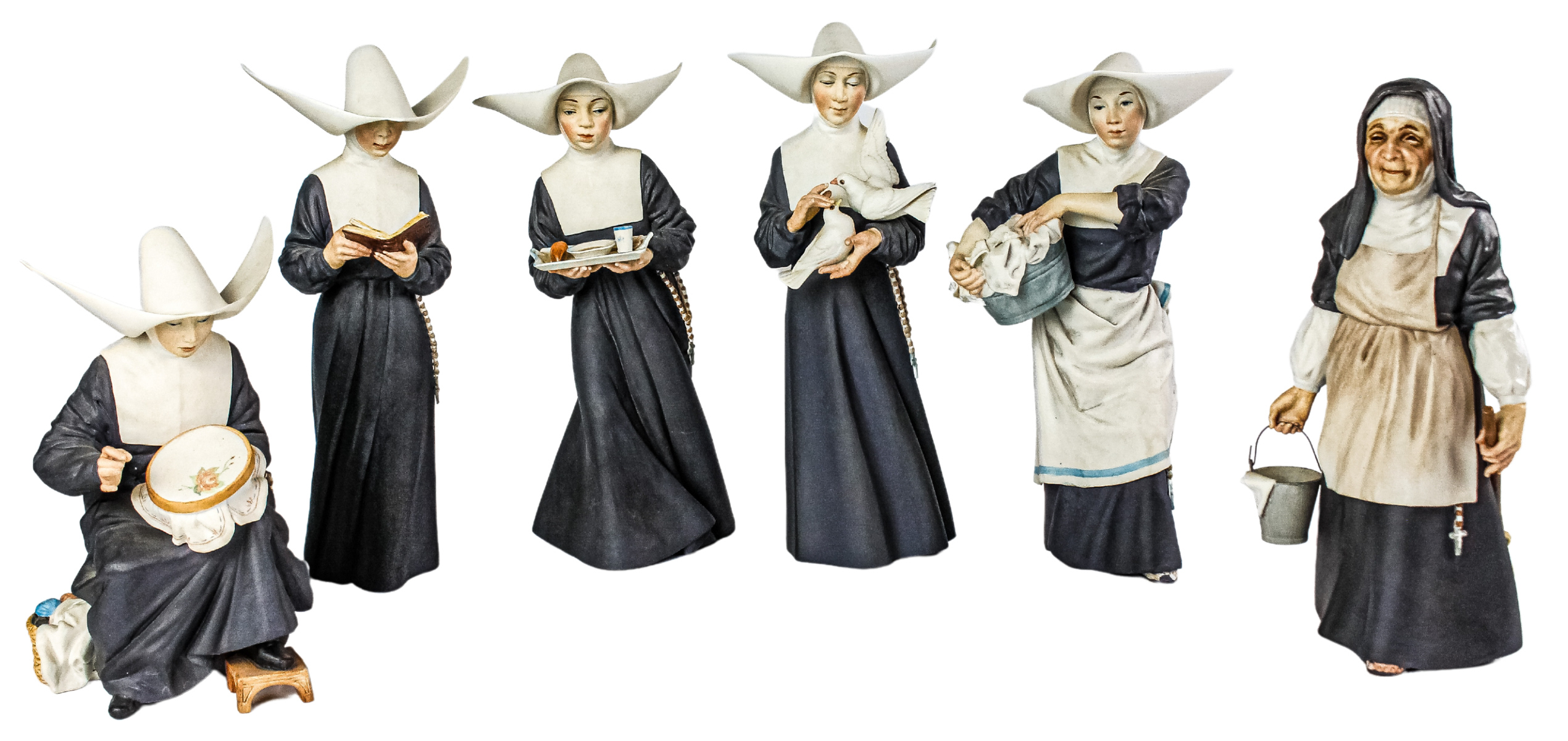 SEIS MONJAS DE PORCELANA ALGORA 