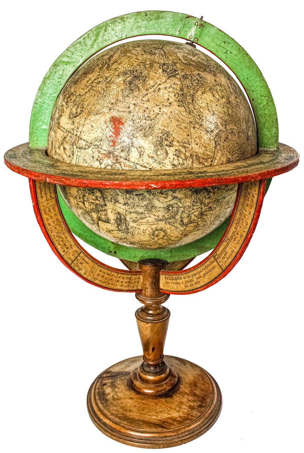 GLOBO CELESTE Y ESFERA ARMILLAR. ANTONIO MONFORT CIRCA 1830