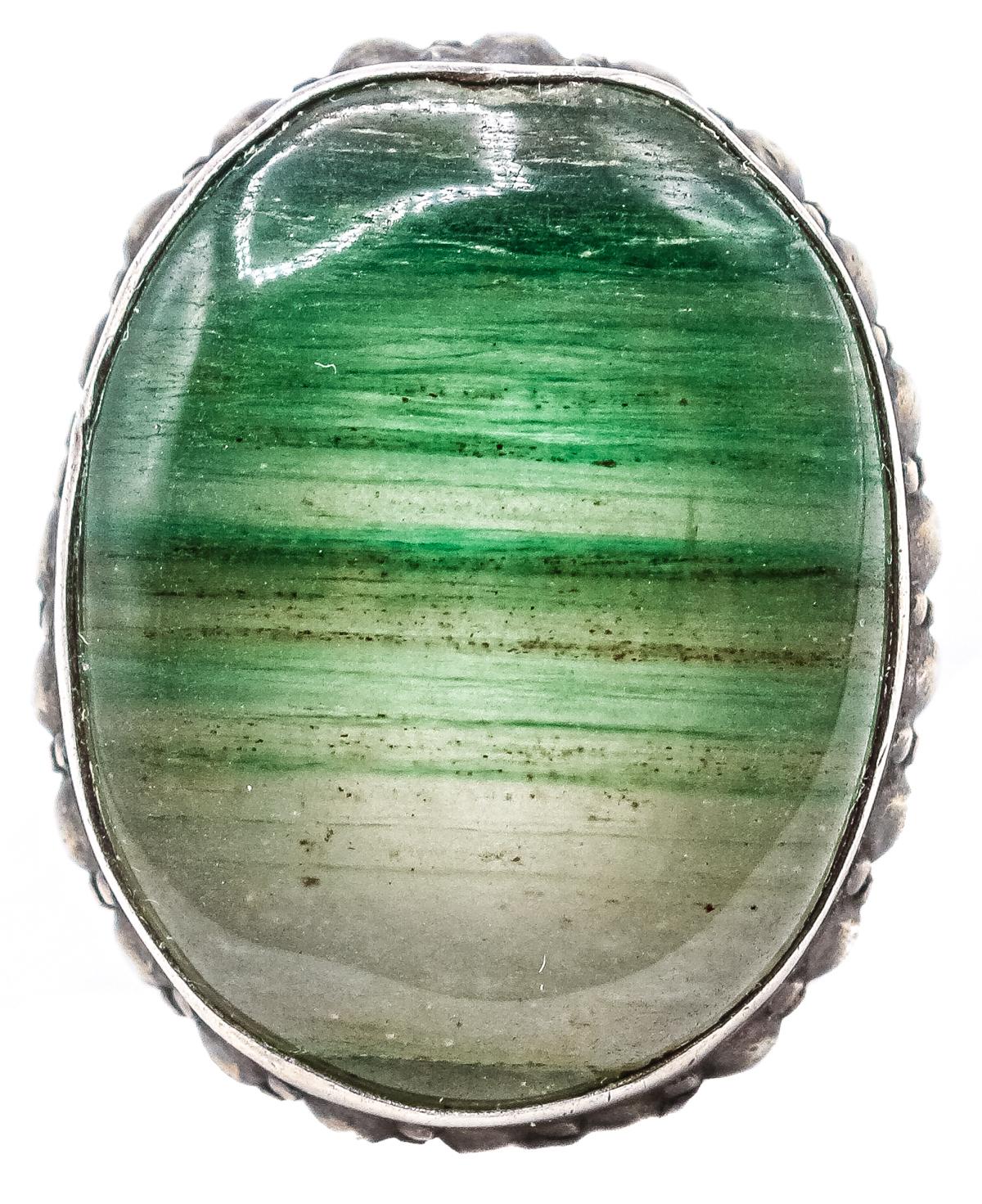 ANILLO DE PLATA CON ÁGATA VERDE