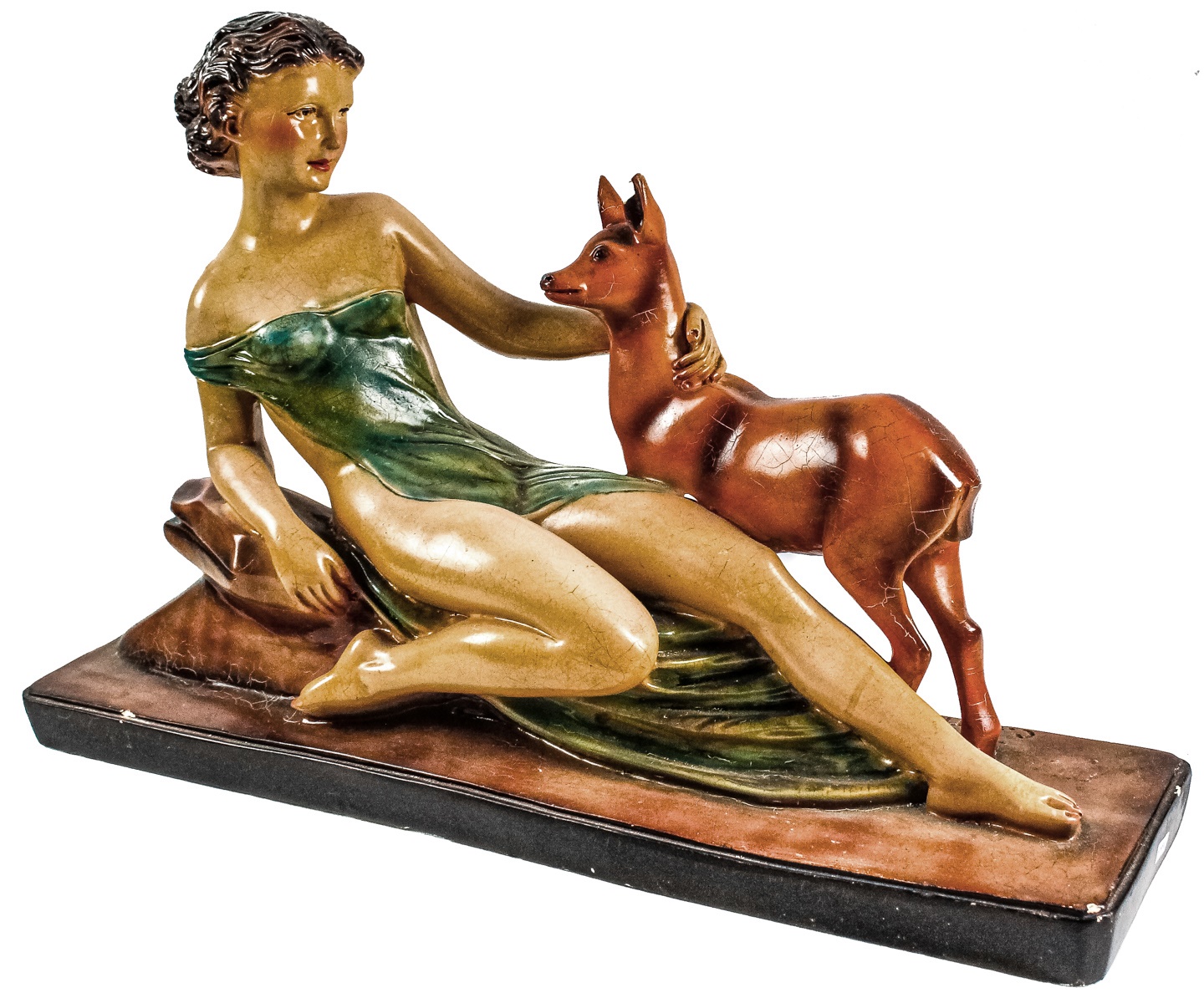 FIGURA DE LOS AÑOS 30/40 "JOVEN CON CERVATILLO"