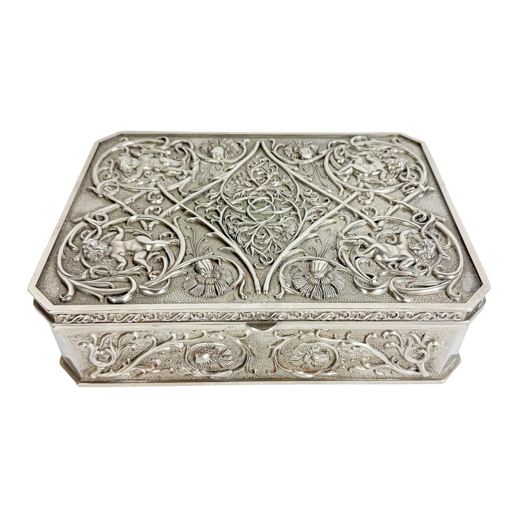 CAJA JOYERO EN METAL DE MEDIADOS DEL S.XX