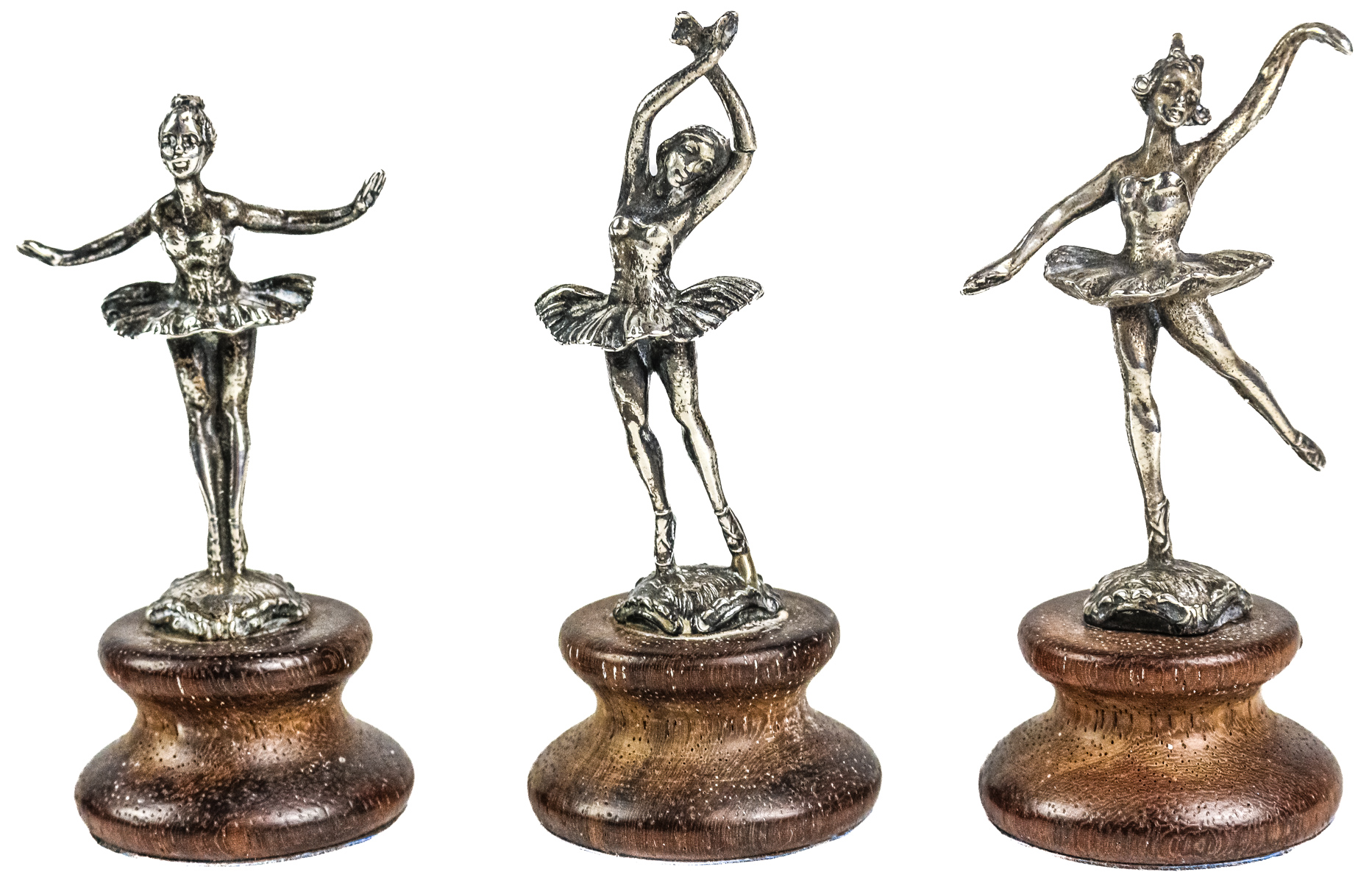 SEIS FIGURITAS DE BAILARINAS EN PLATA