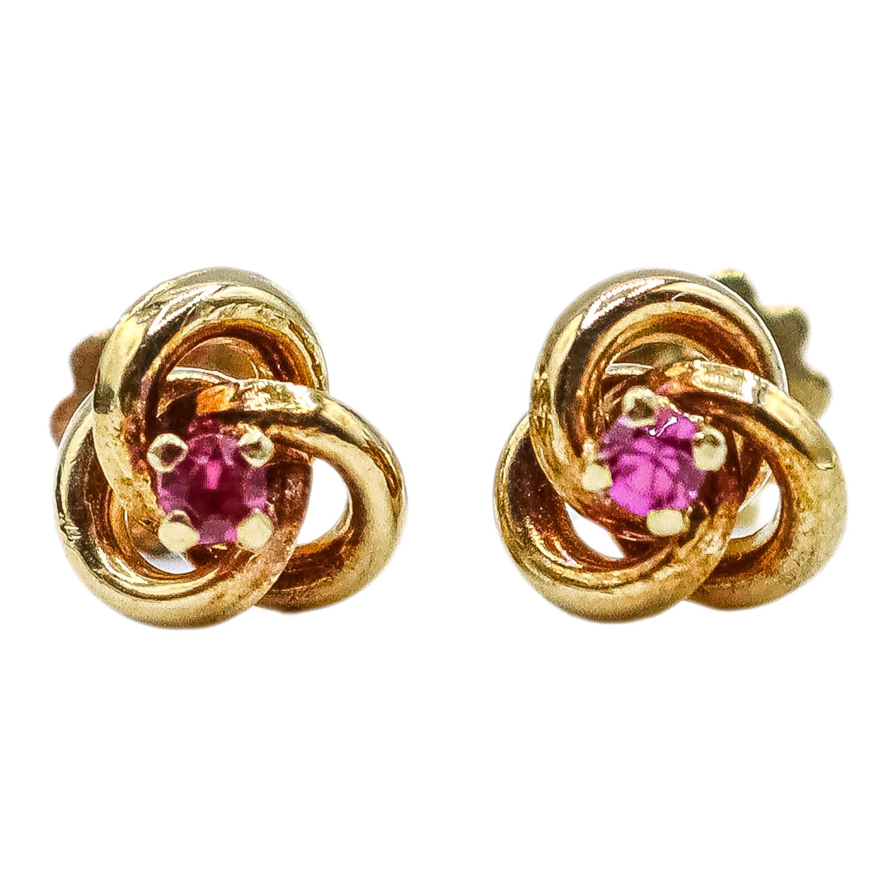 PENDIENTES PARA NIÑA CON RUBÍ