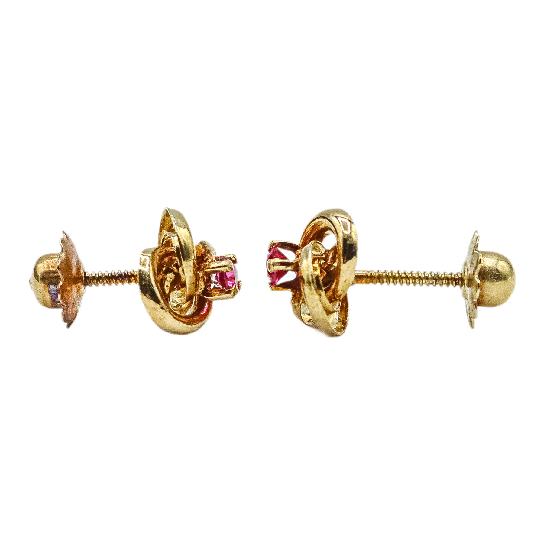 PENDIENTES PARA NIÑA CON RUBÍ
