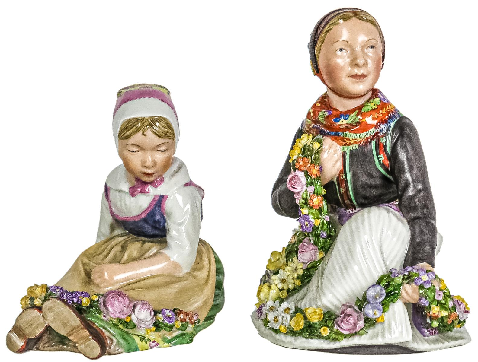 DOS FIGURAS EN PORCELANA DANESA DEL ÚLTIMO CUARTO DEL S.XX