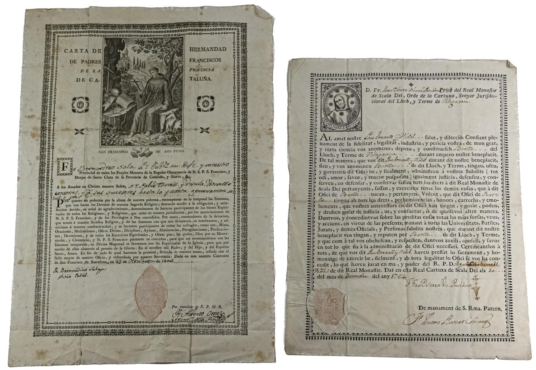 DOS DOCUMENTOS DE LOS SIGLOS XVIII Y XIX