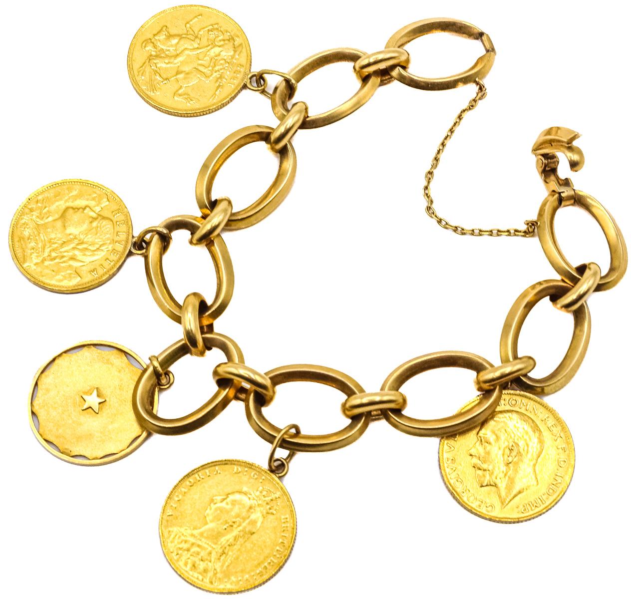 PULSERA CON MONEDAS DE MEDIADOS DEL S.XX