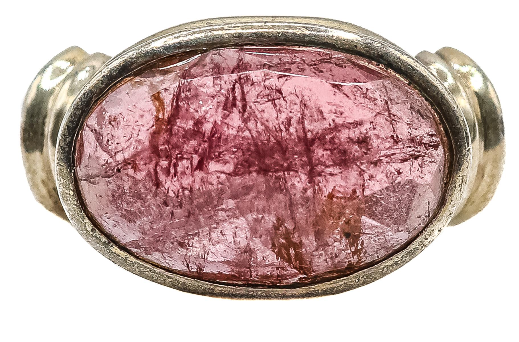 ANILLO CON TURMALINA ROSA 