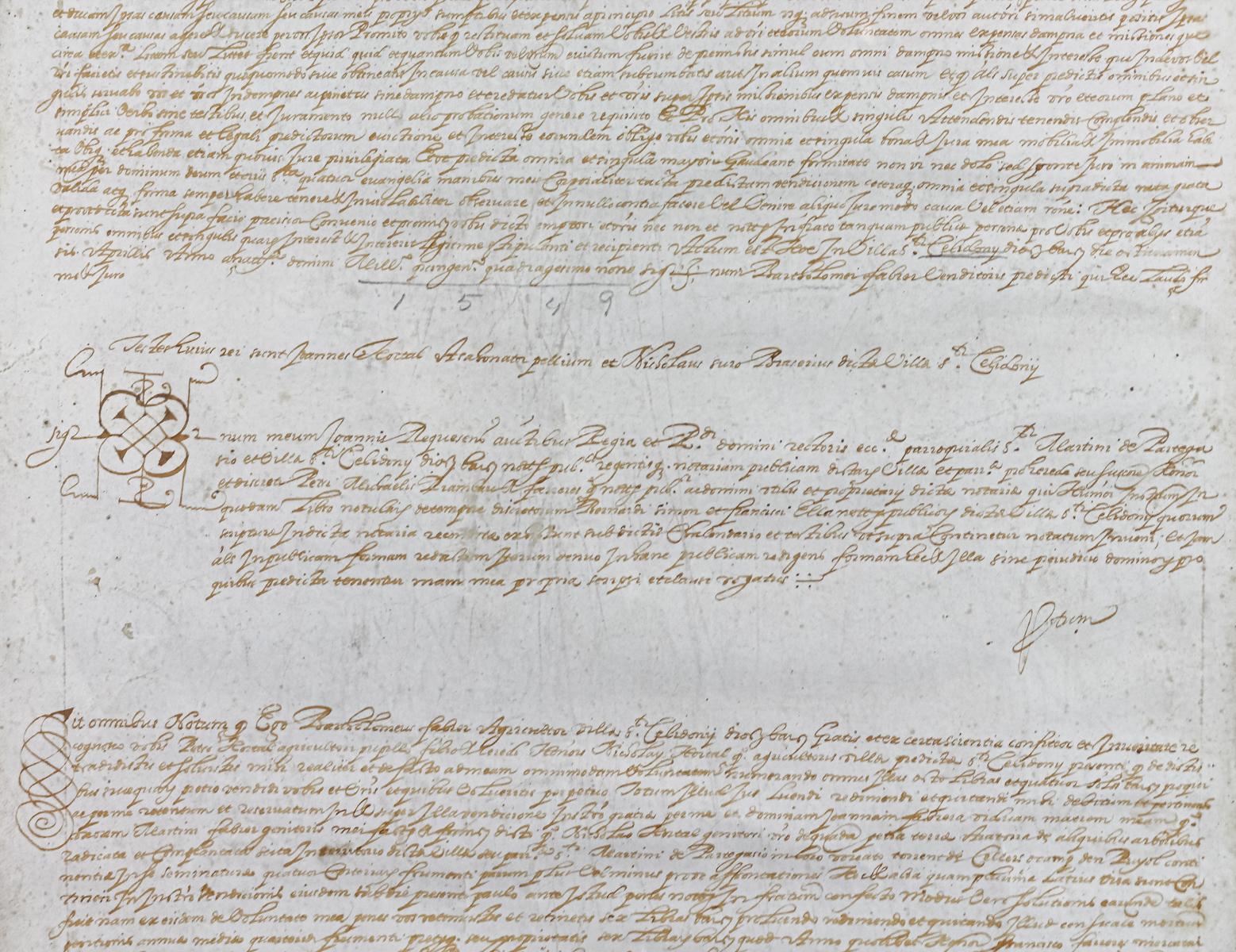 DOCUMENTO NOTARIAL ENMARCADO DE 1549