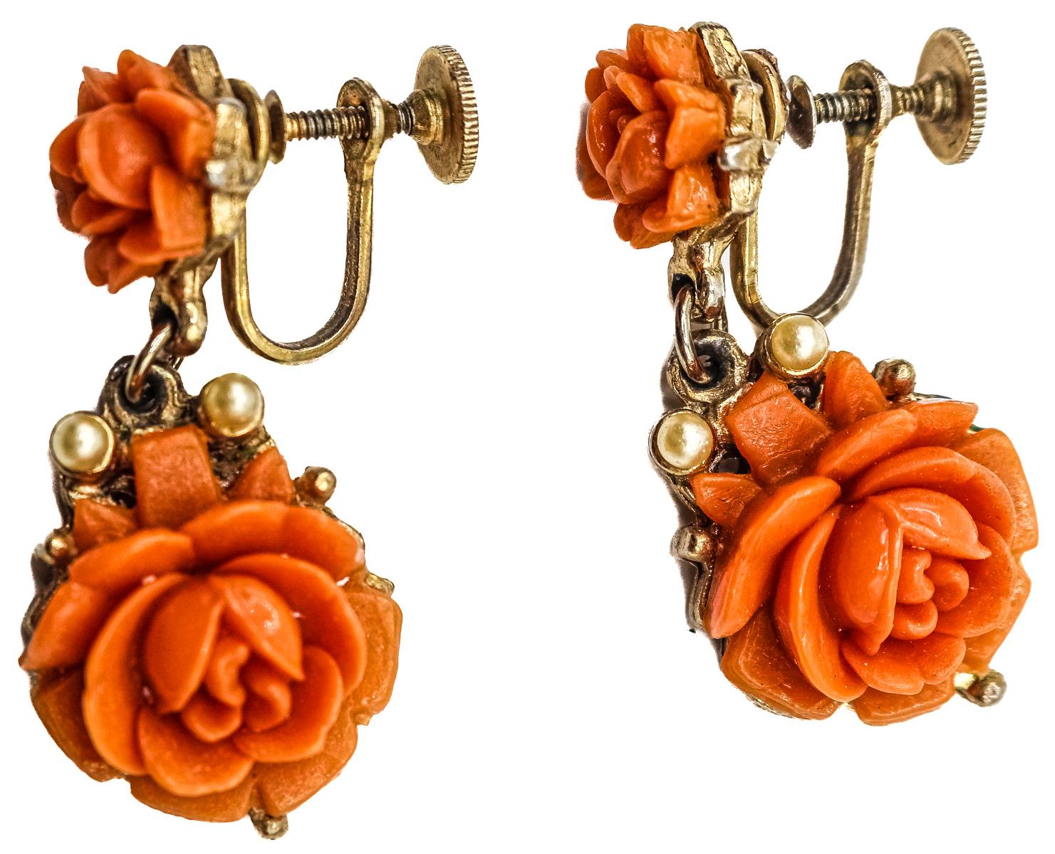 PENDIENTES JAPONESES CON ROSAS