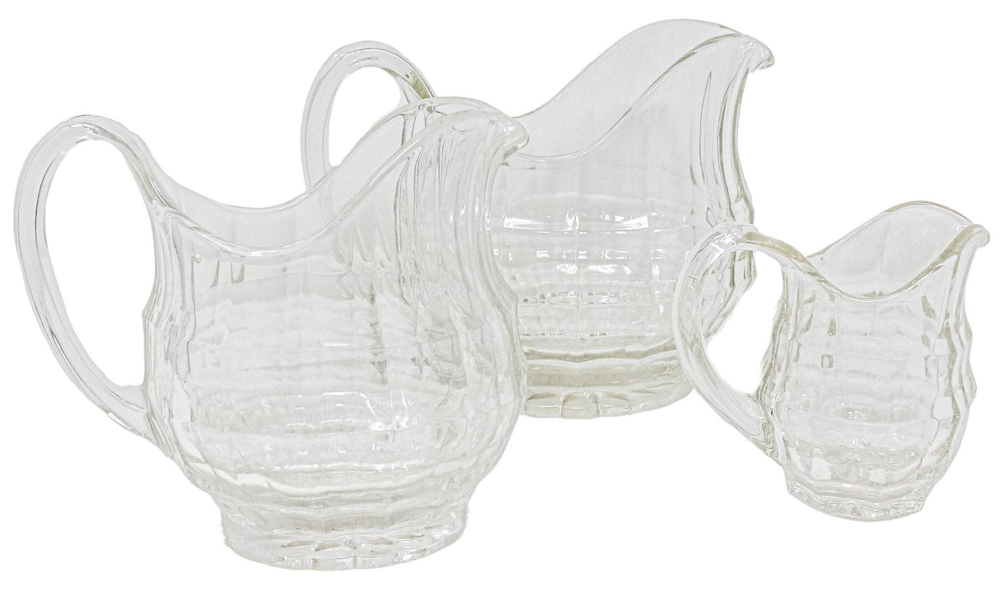 TRES JARRITAS EN CRISTAL DE MEDIADOS DEL S.XX