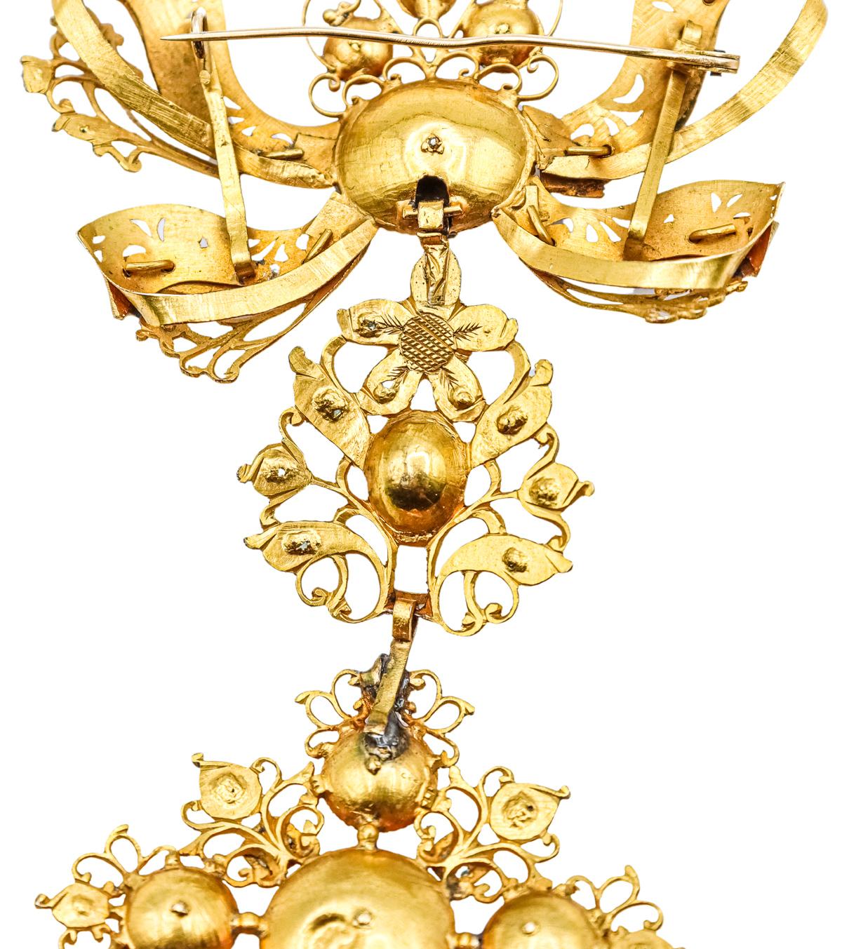 BROCHE DE PECTORAL CON ESMERALDAS DEL S.XVIII-XIX