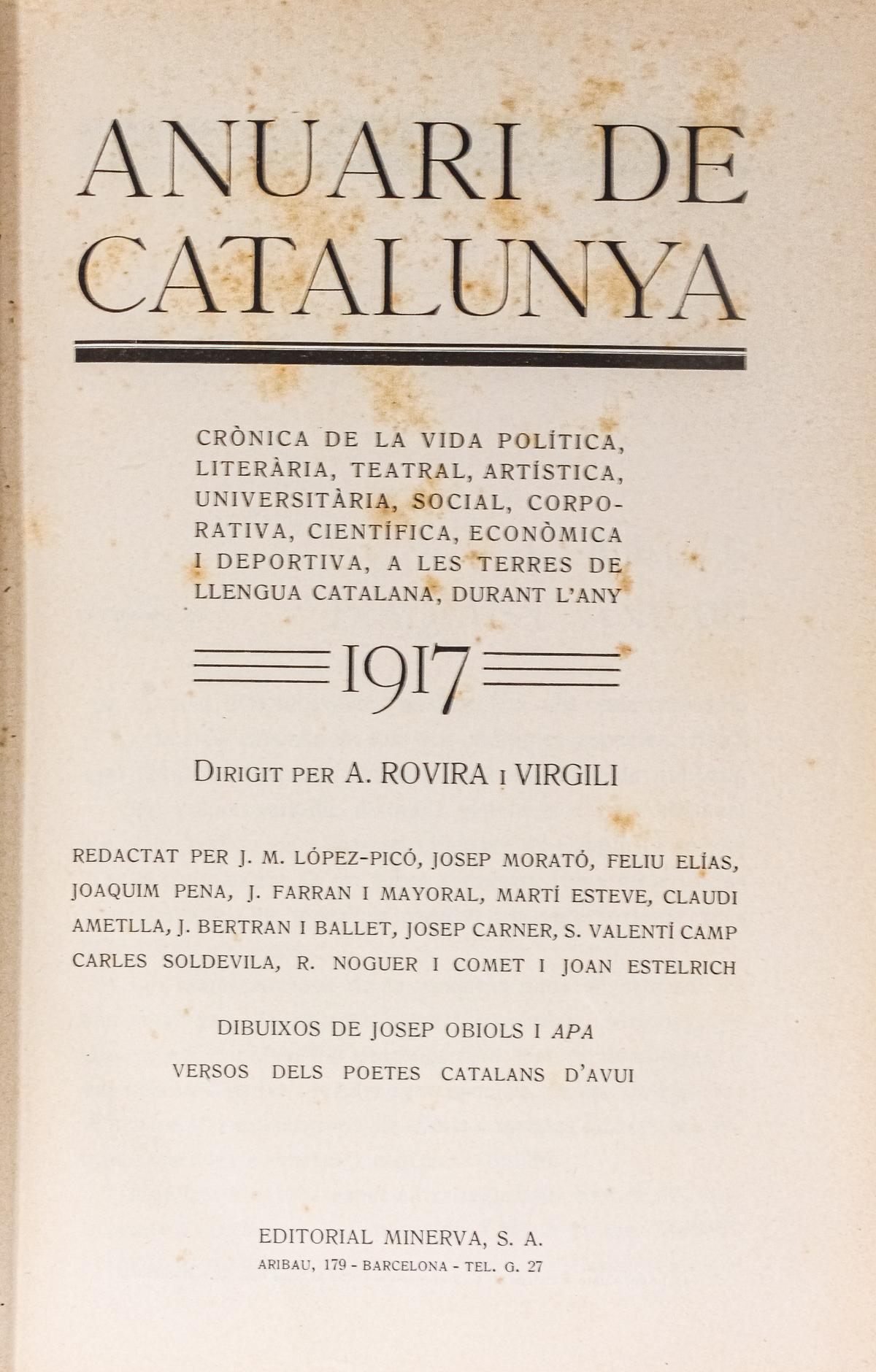 "ANUARI DE CATALUNYA, 1917"