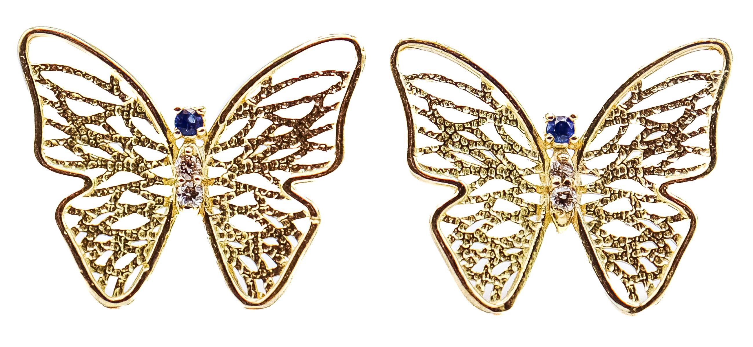 PENDIENTES MARIPOSA CON ZAFIROS Y BRILLANTES