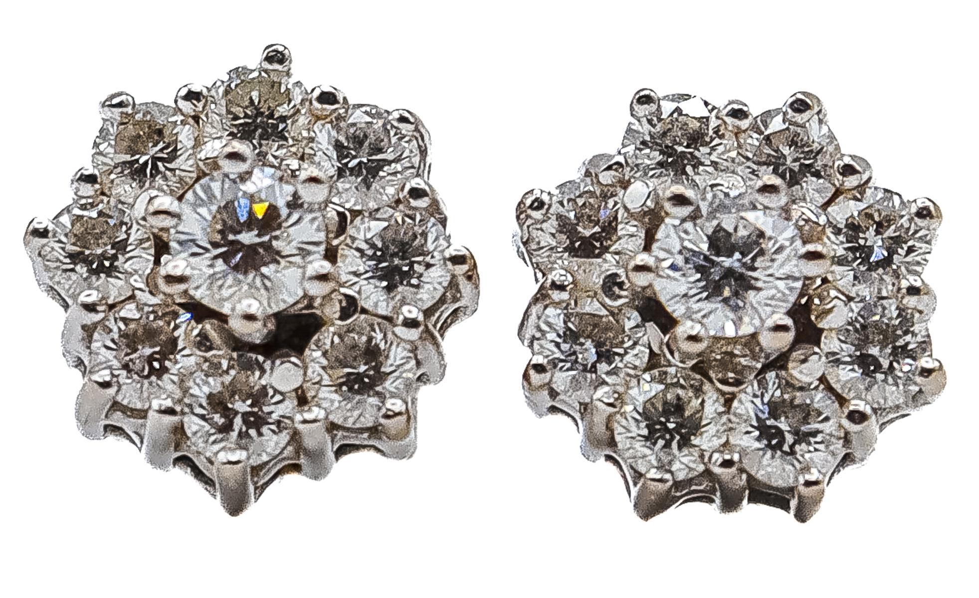 PENDIENTES ROSETÓN CON BRILLANTES