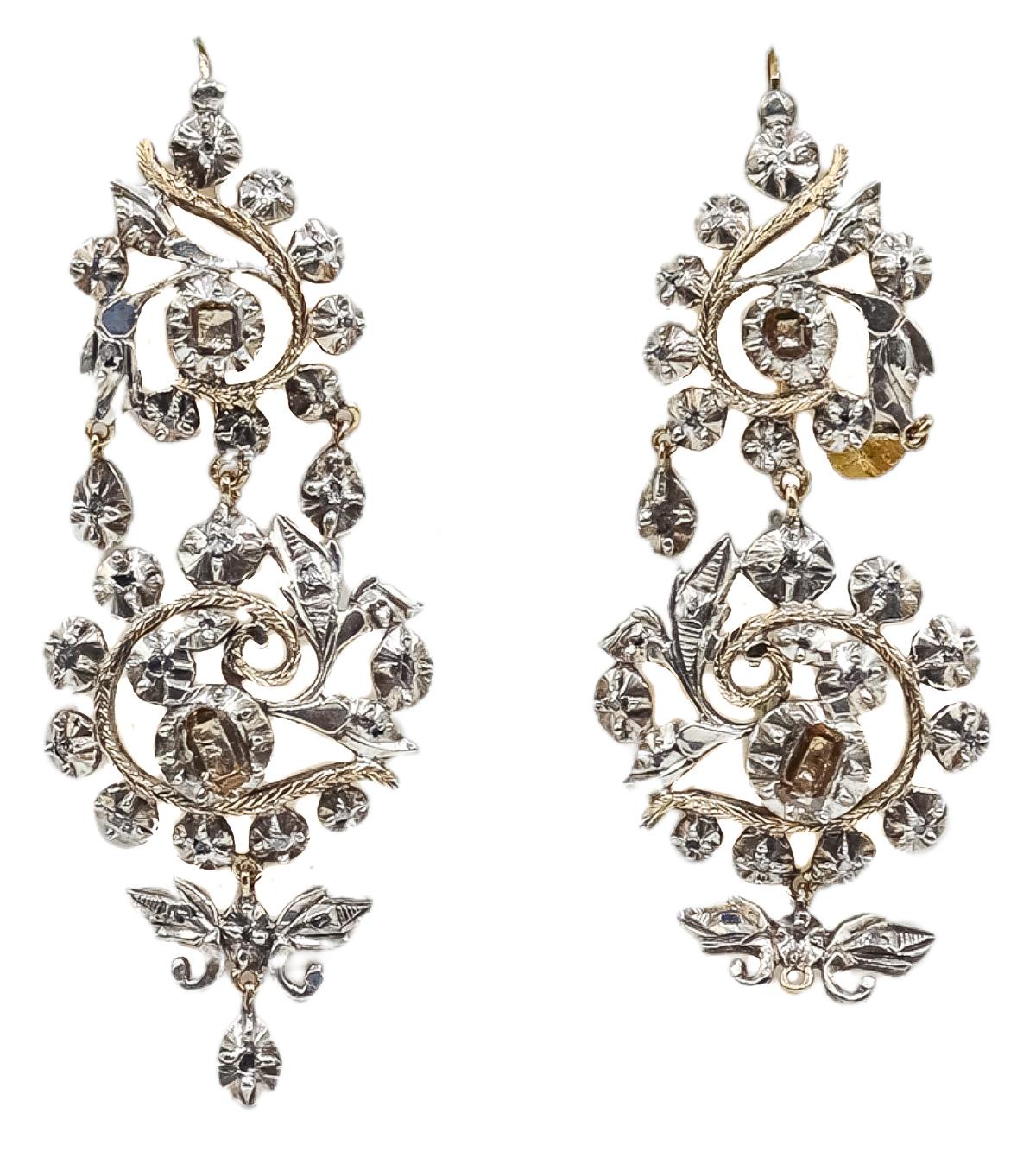 PENDIENTES CON DIAMANTES DEL S.XVIII