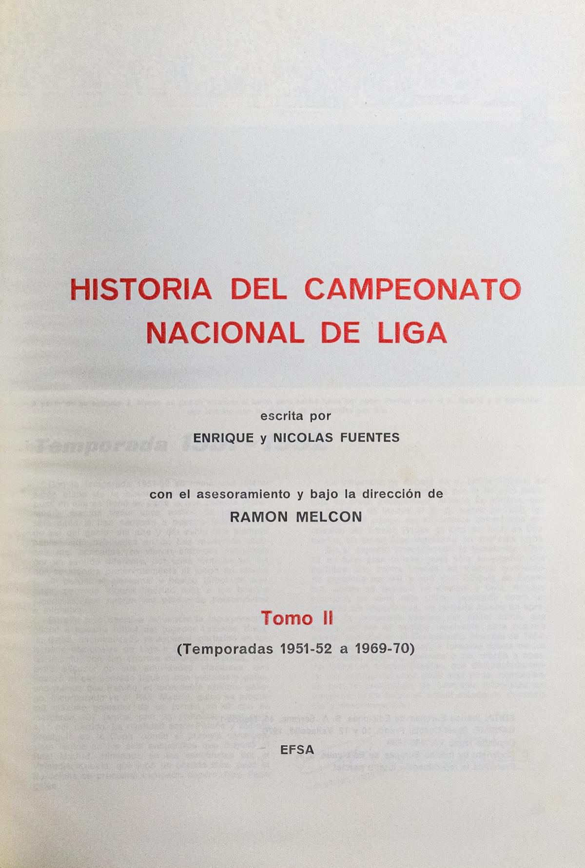 "HISTÓRIA DEL CAMPEONATO NACIONAL DE LIGA"