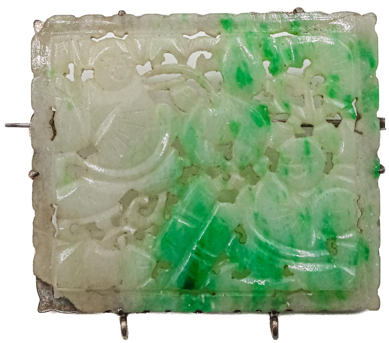 BROCHE ORIENTAL DE JADE