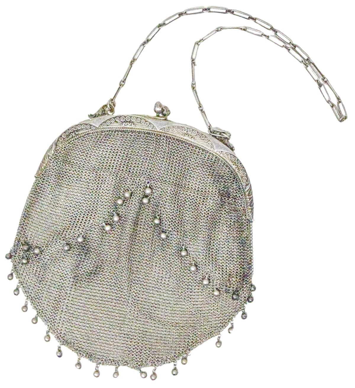 BOLSO DE MALLA EN PLATA DE LOS AÑOS 20