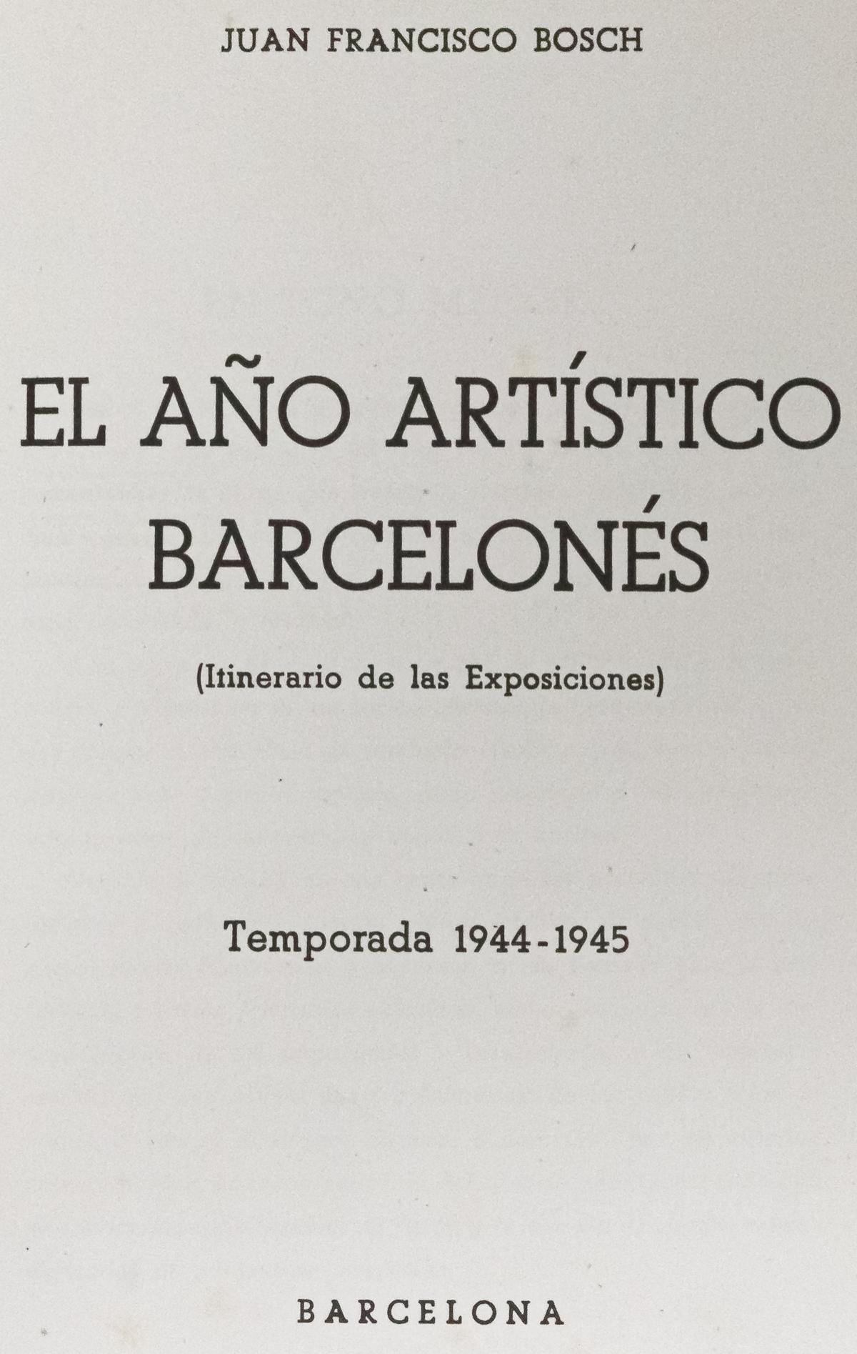 "EL AÑO ARTÍSTICO BARCELONÉS"