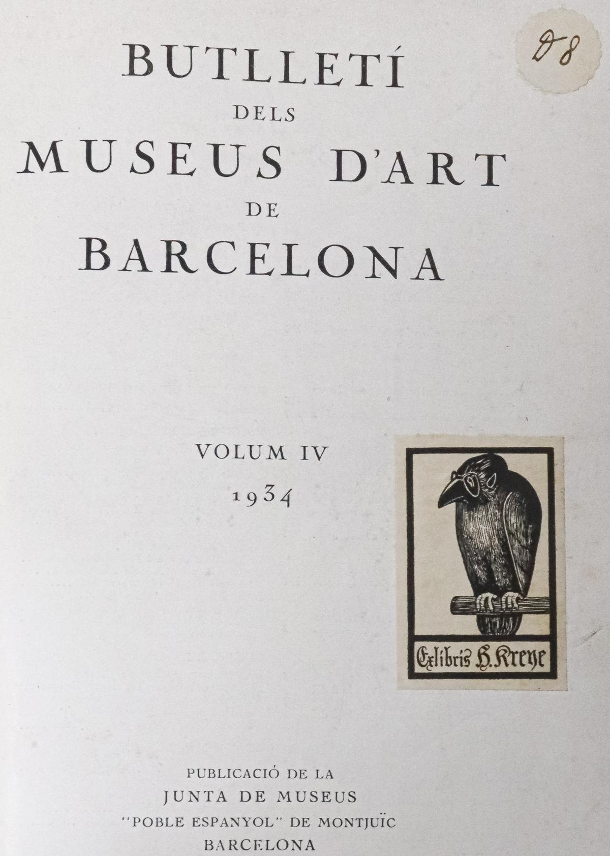 "BUTLLETI DELS MUSEUS D&#39;ART DE BARCELONA"