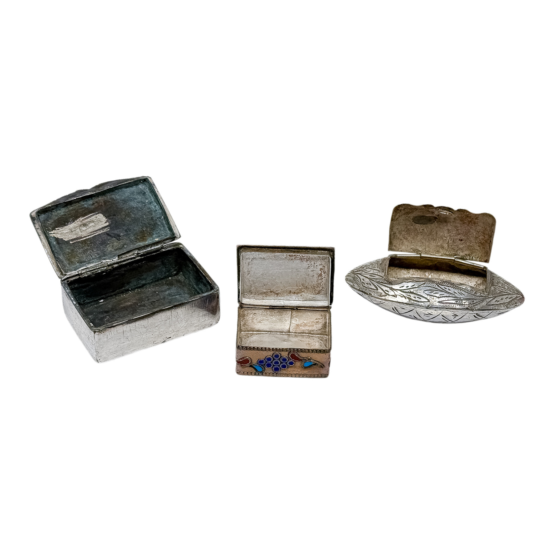 TRES CAJITAS DE COLECCIÓN EN PLATA