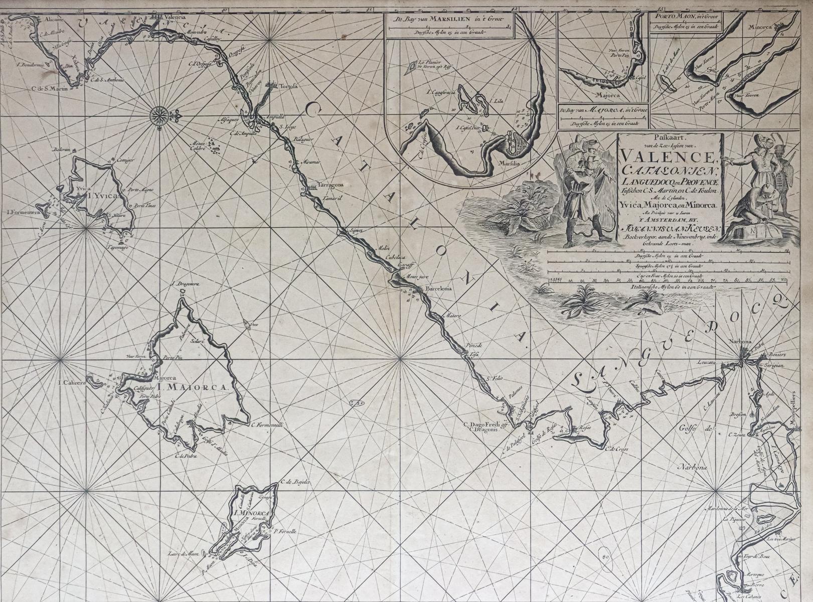 MAPA DE LAS ISLAS BALEARES CIRCA 1700