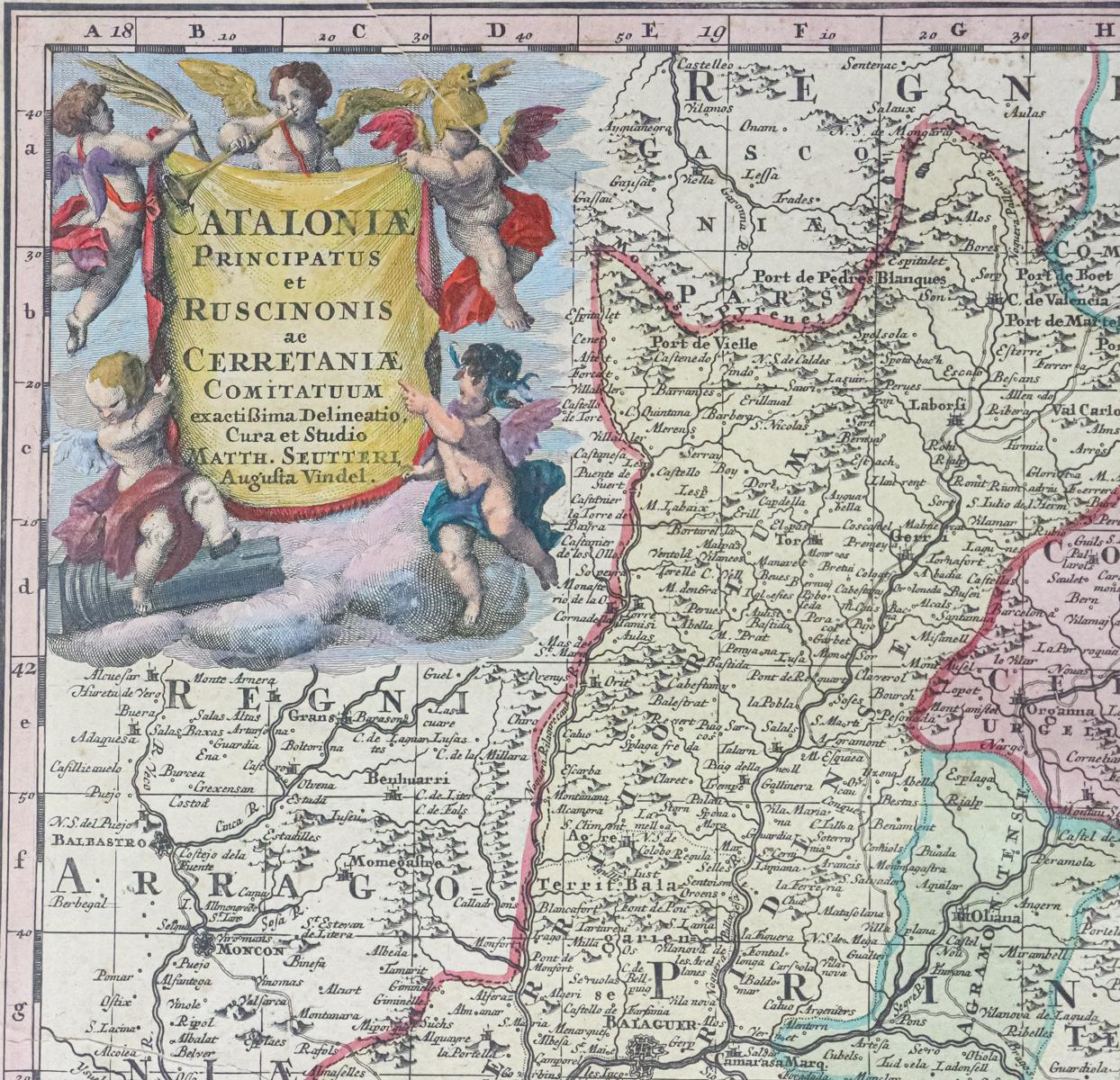 MAPA ALEMÁN "CATALONIAE PRINCIPATUS ET RUSCINONIS" 1735