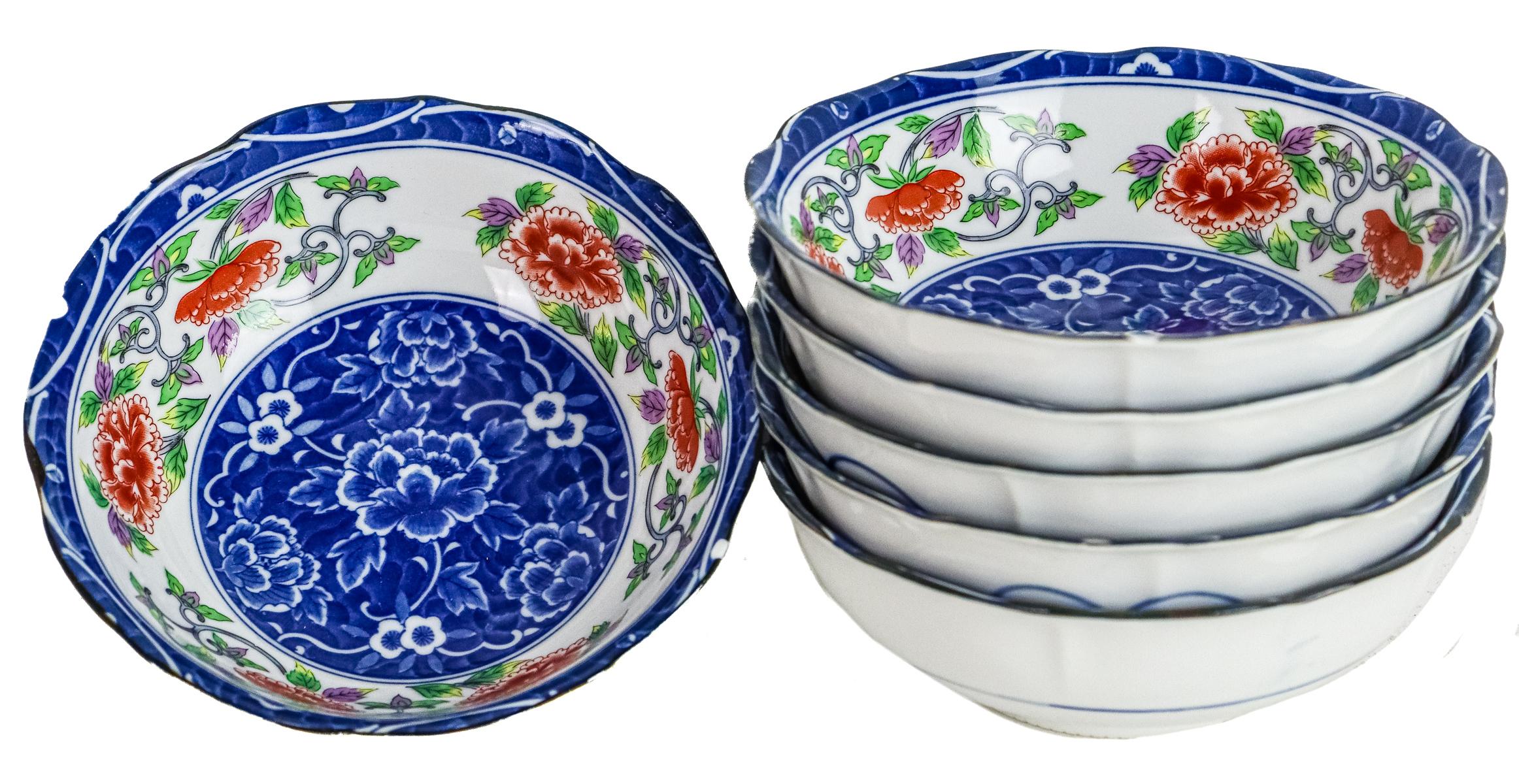 CONJUNTO DE BOLES DE MACEDONIA DE PORCELANA JAPONESA