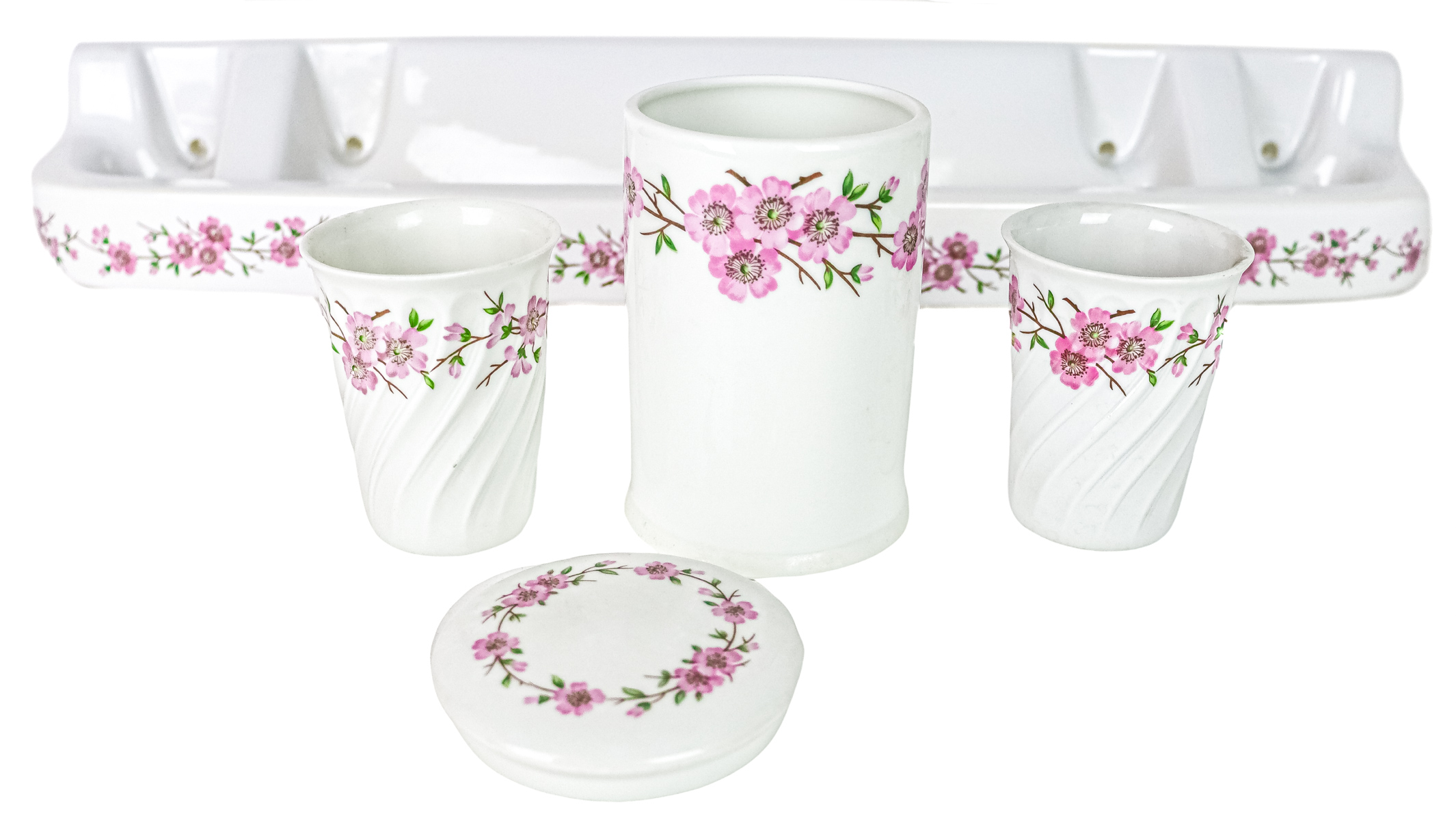 CONJUNTO DE BAÑO EN PORCELANA DE MEDIADOS S.XX           