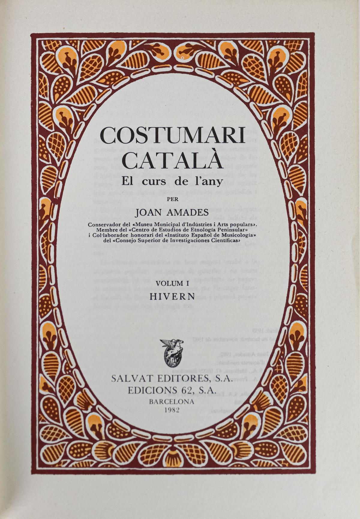 "COSTUMARI CATALÀ"